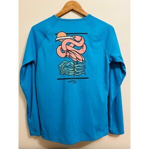Reel Life‎ Sz M Womens Thumbholes Stretch Pullover Performance Shirt Rashguard